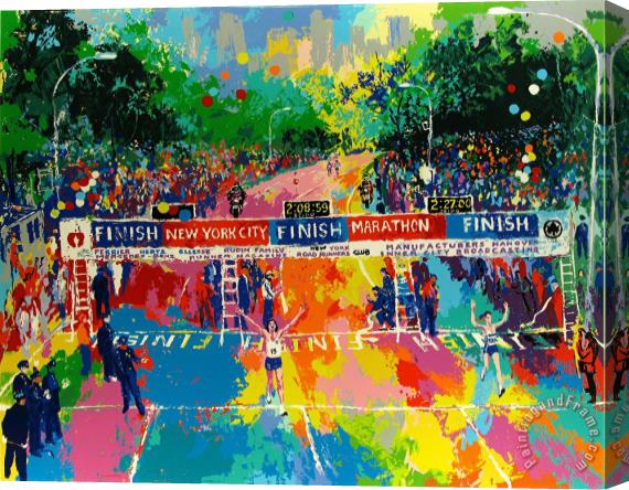Leroy Neiman Classic Marathon Finish Stretched Canvas Painting / Canvas Art