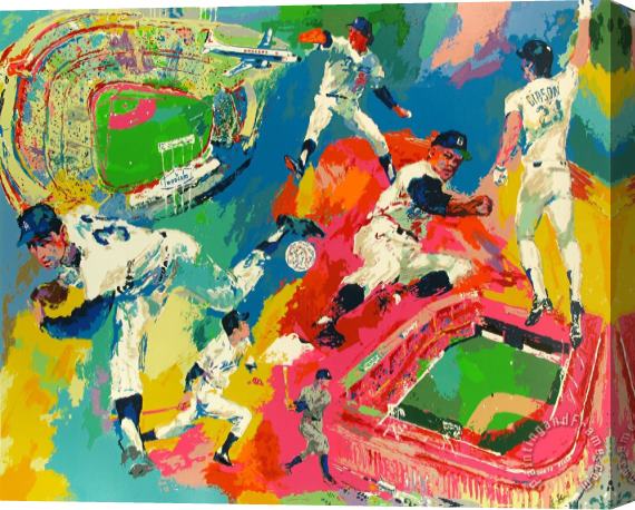 Leroy Neiman Dodger's Centennial Stretched Canvas Painting / Canvas Art