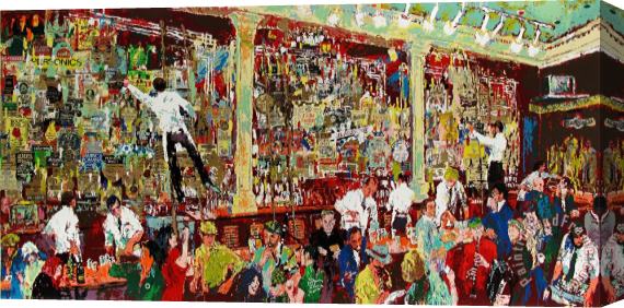 Leroy Neiman F.x. Mcrory's Whiskey Bar Stretched Canvas Print / Canvas Art