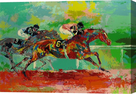 Leroy Neiman Race of The Year (affirmed And Spectacular Bid) Stretched Canvas Print / Canvas Art