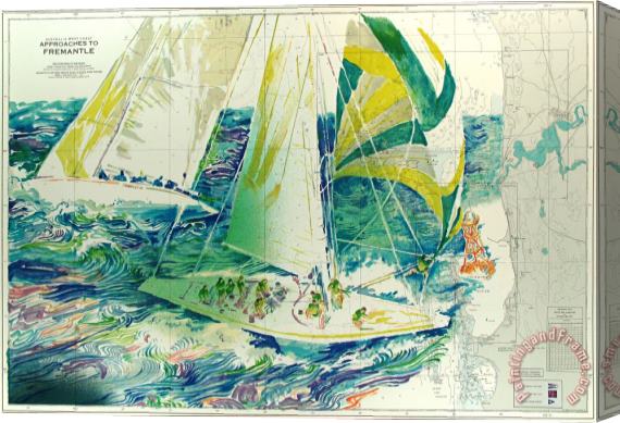 Leroy Neiman The America's Cup Australia Stretched Canvas Print / Canvas Art