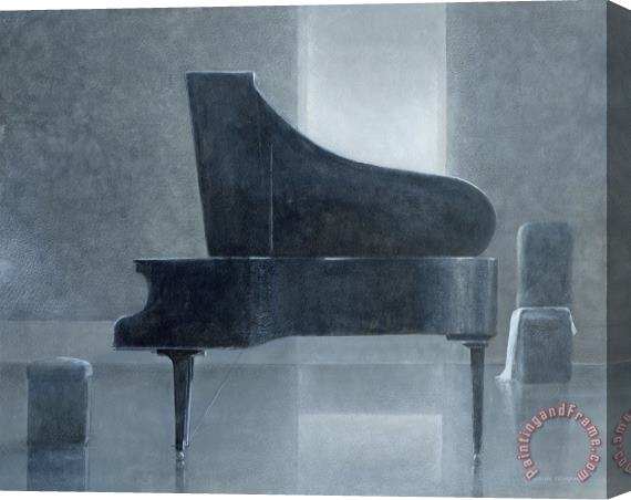 Lincoln Seligman Black Piano 2004 Stretched Canvas Painting / Canvas Art