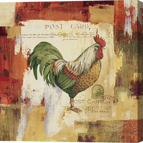 Lisa Audit Colorful Roosters I Stretched Canvas Print / Canvas Art