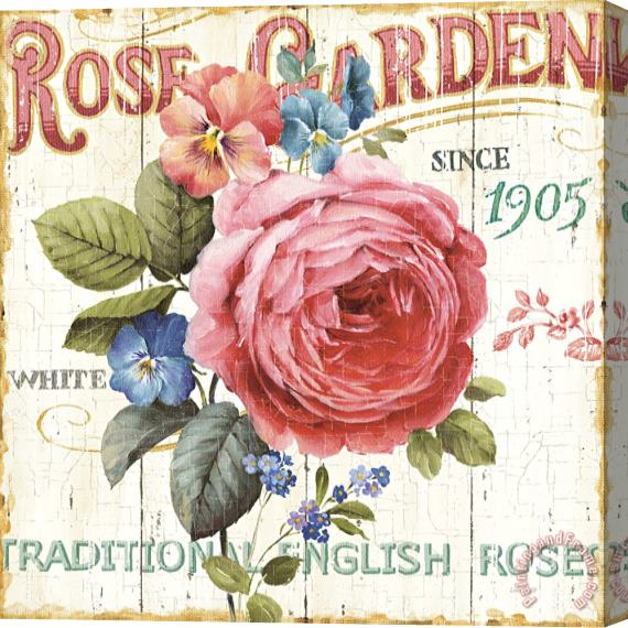 Lisa Audit Rose Garden I Stretched Canvas Painting / Canvas Art