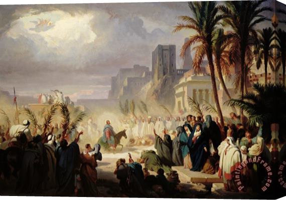Louis Felix Leullier The Entry Of Christ Into Jerusalem Stretched Canvas Painting / Canvas Art