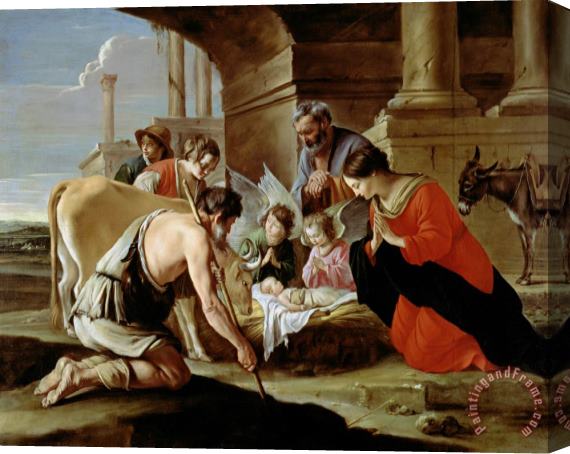 Louis Le Nain The Adoration of the Shepherds Stretched Canvas Print / Canvas Art