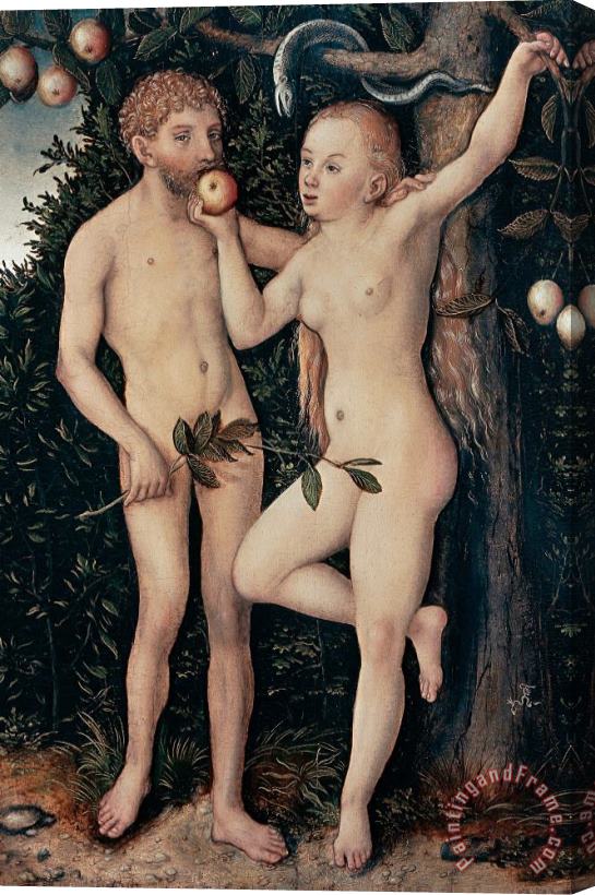 Lucas Cranach Elder Adam And Eve Stretched Canvas Painting / Canvas Art