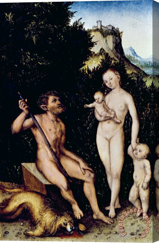 Lucas Cranach The Younger The Faun Family Stretched Canvas Painting / Canvas Art