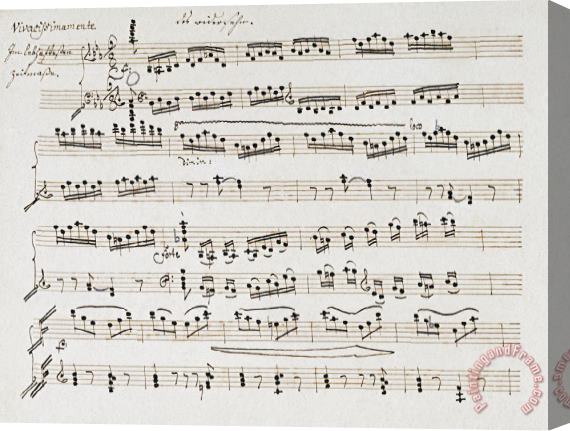 Ludwig van Beethoven Manuscript of The Second And Third Movements, Piano Sonata in E Flat Stretched Canvas Painting / Canvas Art