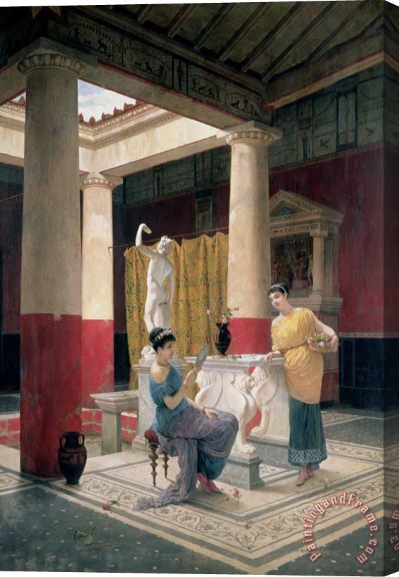 Luigi Bazzani Maidens in a Classical Interior Stretched Canvas Print / Canvas Art
