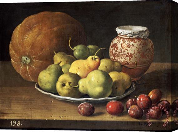 Luis Melendez Pears on a Plate Stretched Canvas Print / Canvas Art