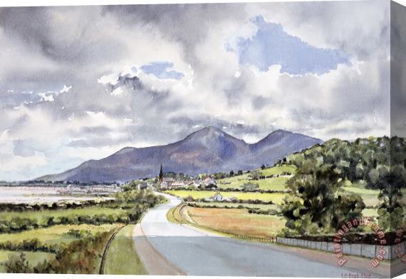 Lydia de Burgh The Mountains of Mourne from near Dundrum Stretched Canvas Print / Canvas Art