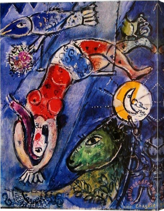 Marc Chagall Blue Circus Stretched Canvas Print / Canvas Art