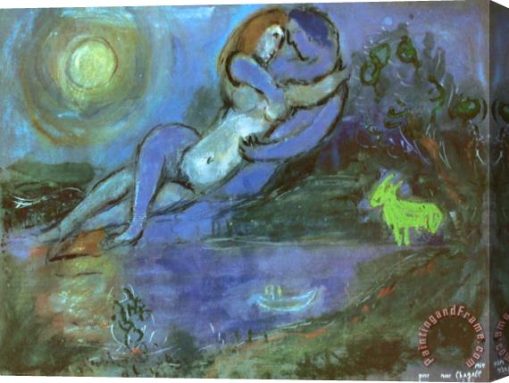 Marc Chagall Blue Couple by The Seashore Stretched Canvas Print / Canvas Art