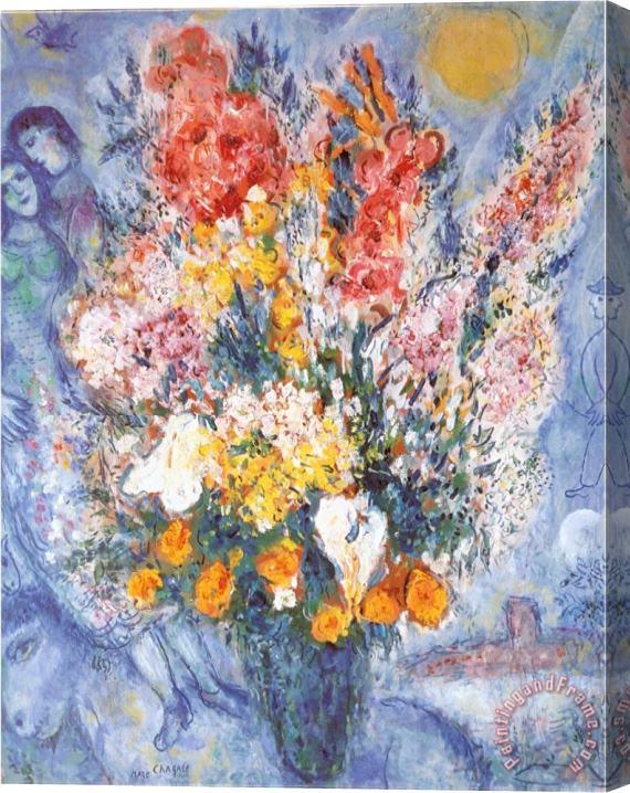 Marc Chagall Bouquet Des Fleurs Stretched Canvas Painting / Canvas Art