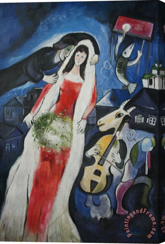 Marc Chagall La Mariee Stretched Canvas Painting / Canvas Art