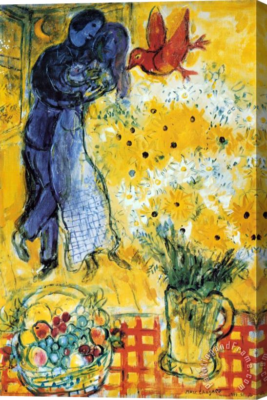 Marc Chagall Les Amoureux Stretched Canvas Painting / Canvas Art