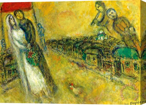 Marc Chagall Les Maries Sous Le Baldaquin Stretched Canvas Painting / Canvas Art