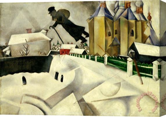 Marc Chagall Over Vitebsk. 1915 20 (after a Painting of 1914) Stretched Canvas Print / Canvas Art