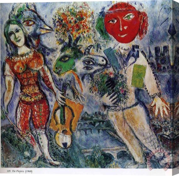 Marc Chagall The Players 1968 Stretched Canvas Painting / Canvas Art
