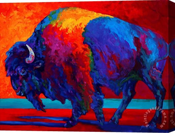 Marion Rose Abstract Bison Stretched Canvas Painting / Canvas Art