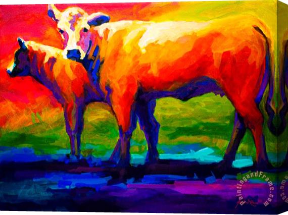 Marion Rose Golden Beauty - Cow and Calf Stretched Canvas Print / Canvas Art