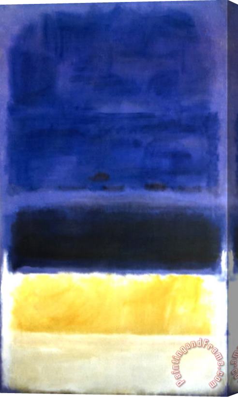 Mark Rothko Untitled Blue Dark Blue Yellow Stretched Canvas Painting / Canvas Art