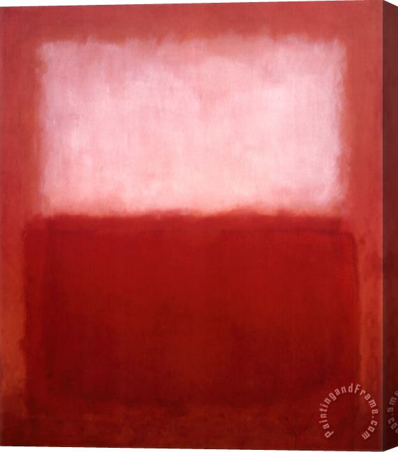 Mark Rothko White Over Red Stretched Canvas Painting / Canvas Art