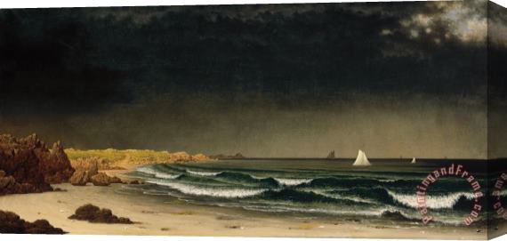 Martin Johnson Heade Approaching Storm Beach Near Newport Stretched Canvas Painting / Canvas Art