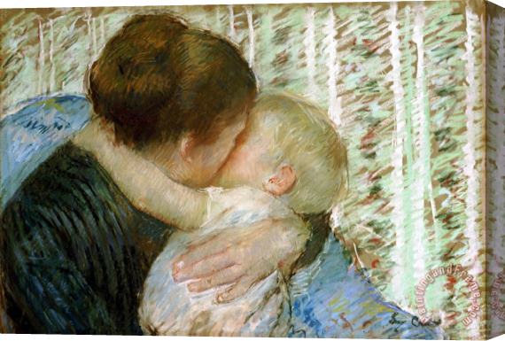 Mary Cassatt A Goodnight Hug Stretched Canvas Print / Canvas Art