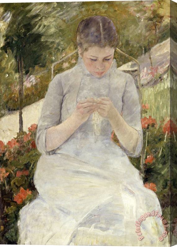 Mary Cassatt Girl in The Garden Stretched Canvas Print / Canvas Art