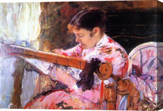 Mary Cassatt Lydia at The Tapestry Loom Stretched Canvas Print / Canvas Art