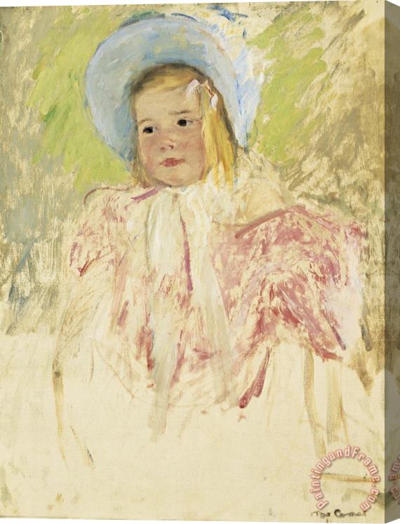 Mary Cassatt Simone in a Blue Bonnet (no. 1) Stretched Canvas Print / Canvas Art