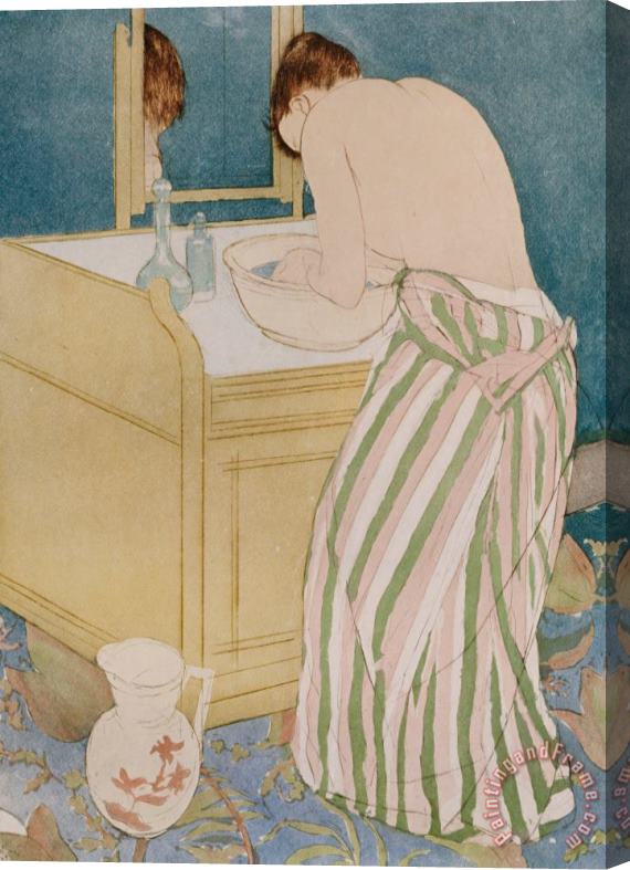 Mary Stevenson Cassatt Woman Bathing Stretched Canvas Print / Canvas Art