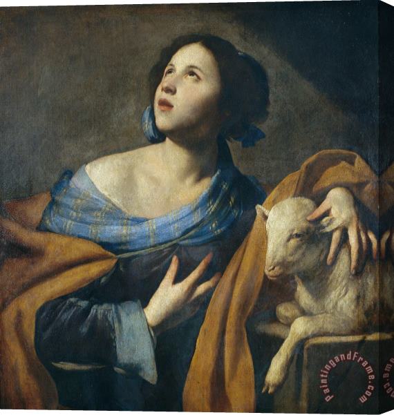 Massimo Stanzione Santa Agnes, 1635 1640 Stretched Canvas Print / Canvas Art