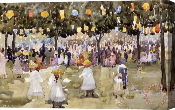 Maurice Prendergast Central Park New York City July Fourth Stretched Canvas Painting / Canvas Art