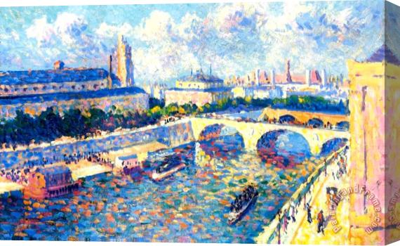 Maximilien Luce The Seine Paris Stretched Canvas Print / Canvas Art