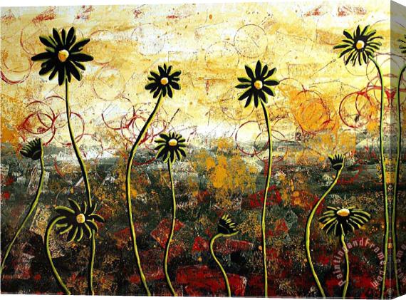 Megan Aroon Duncanson Naive Daisies Stretched Canvas Painting / Canvas Art
