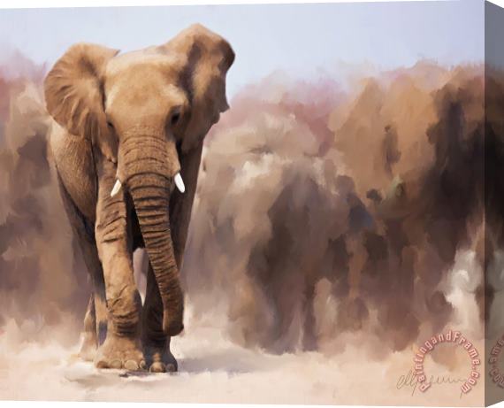 Michael Greenaway Elephant Painting Stretched Canvas Print / Canvas Art