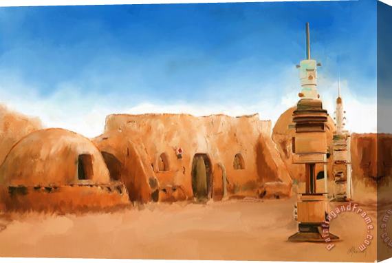 Michael Greenaway Star Wars Film Set Tatooine Tunisia Stretched Canvas Painting / Canvas Art