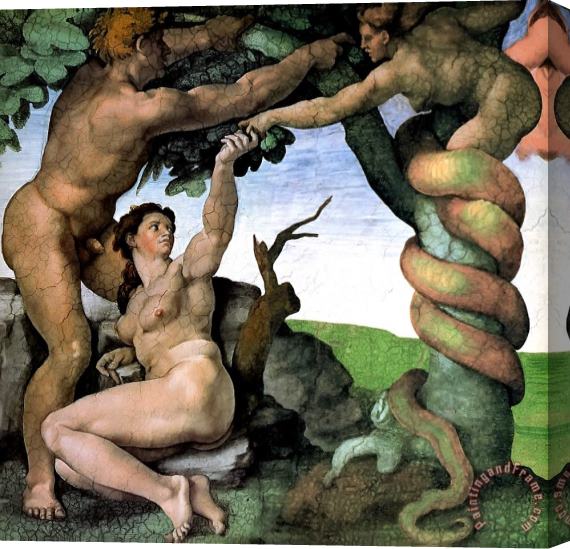 Michelangelo Buonarroti Adam And Eve 1512 Stretched Canvas Print / Canvas Art