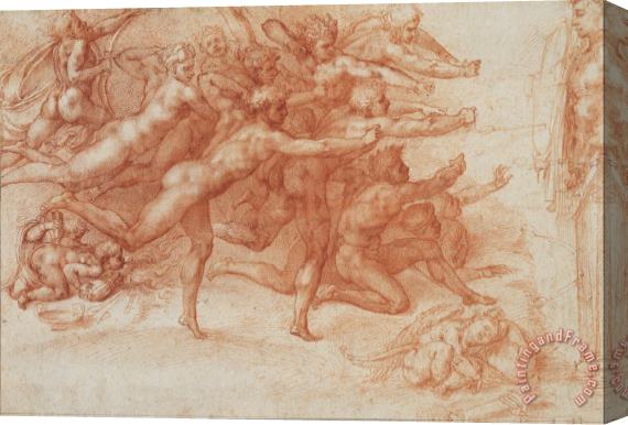 Michelangelo Buonarroti Archers Shooting at a Herm II Stretched Canvas Print / Canvas Art