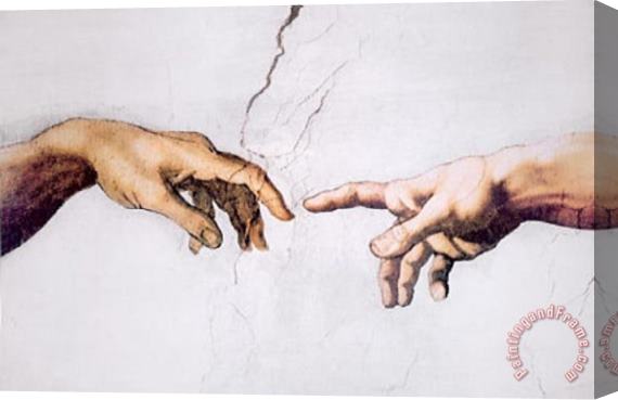 Michelangelo Buonarroti Michelangelo Creation of Adam Inset Art Poster Print Stretched Canvas Print / Canvas Art