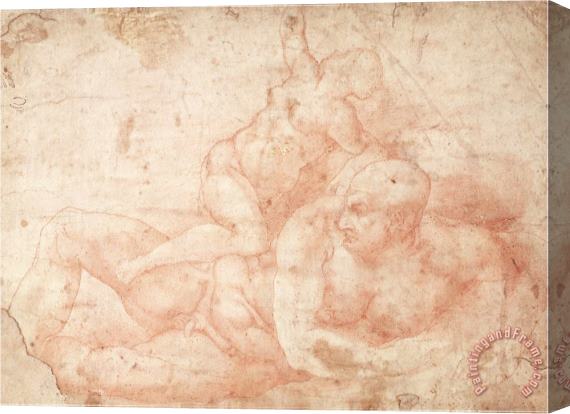 Michelangelo Buonarroti Study of a Male And Female Nude Stretched Canvas Painting / Canvas Art