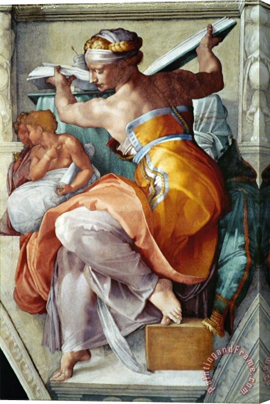 Michelangelo Buonarroti The Sistine Chapel Ceiling Frescos After Restoration The Libyan Sibyl Stretched Canvas Painting / Canvas Art