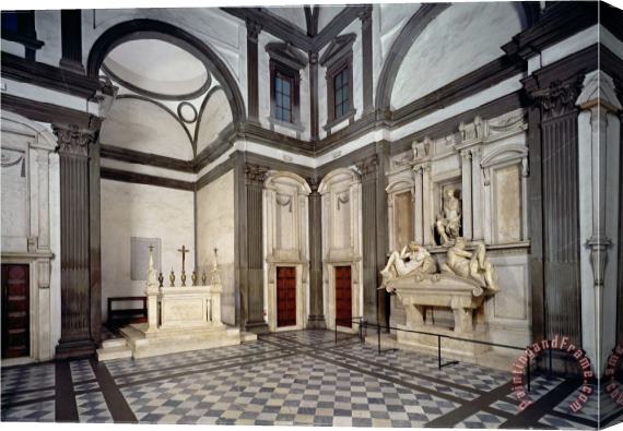 Michelangelo Buonarroti View of The Interior Showing The Tomb of Giuliano De Medici Stretched Canvas Painting / Canvas Art