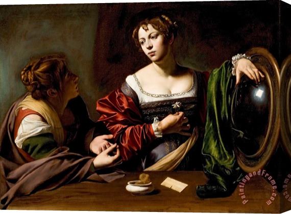 Michelangelo Merisi da Caravaggio The Conversion of the Magdalene Stretched Canvas Print / Canvas Art