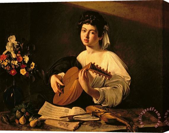 Michelangelo Merisi da Caravaggio The Lute Player Stretched Canvas Painting / Canvas Art