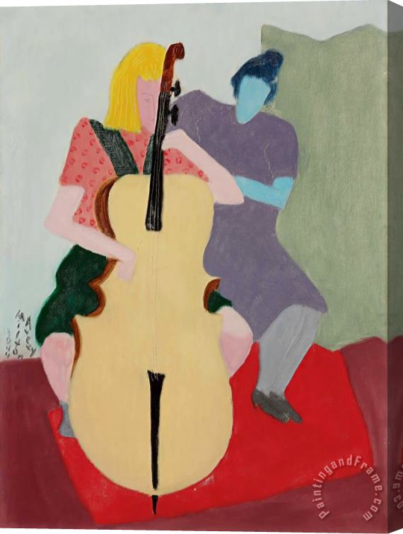 Milton Avery Cello Player Stretched Canvas Painting / Canvas Art