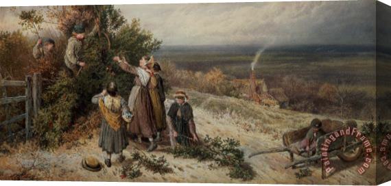 Myles Birket Foster Holly Gatherers Stretched Canvas Painting / Canvas Art
